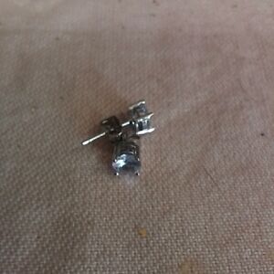 Silver Stud Earrings with Clear Gemstones